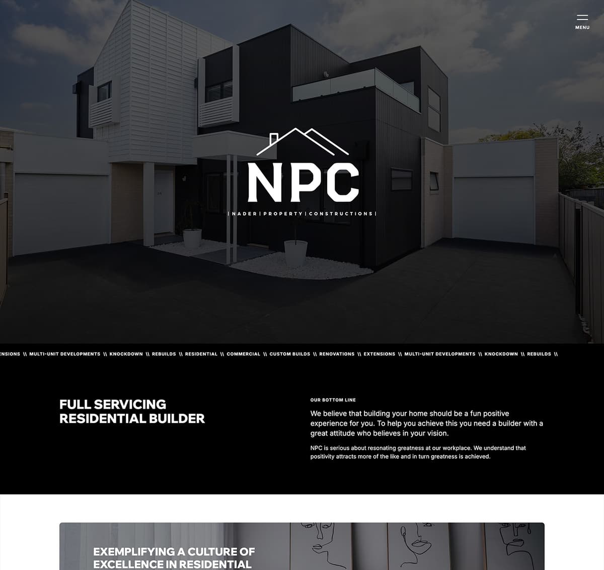 Nader Property Construction website design